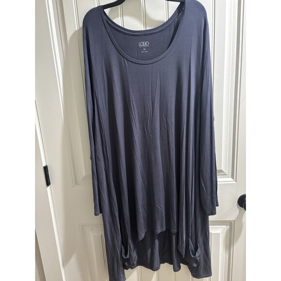 Lori Goldstein High Low Dress Plus Sz 3x Blue Pockets On Front bottom - Picture 1 of 5